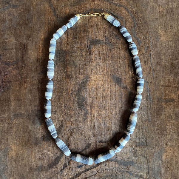 BRAZILIAN AGATE HONED BEAD NECKLACE