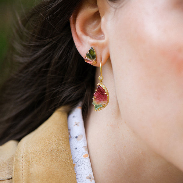 BI COLOR TOURMALINE BUTTERFLY EARRINGS