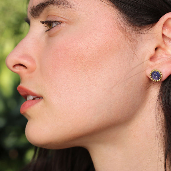 BLOSSOM TANZANITE STUD EARRINGS