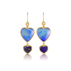 BOULDER OPAL HEART DROP EARRINGS