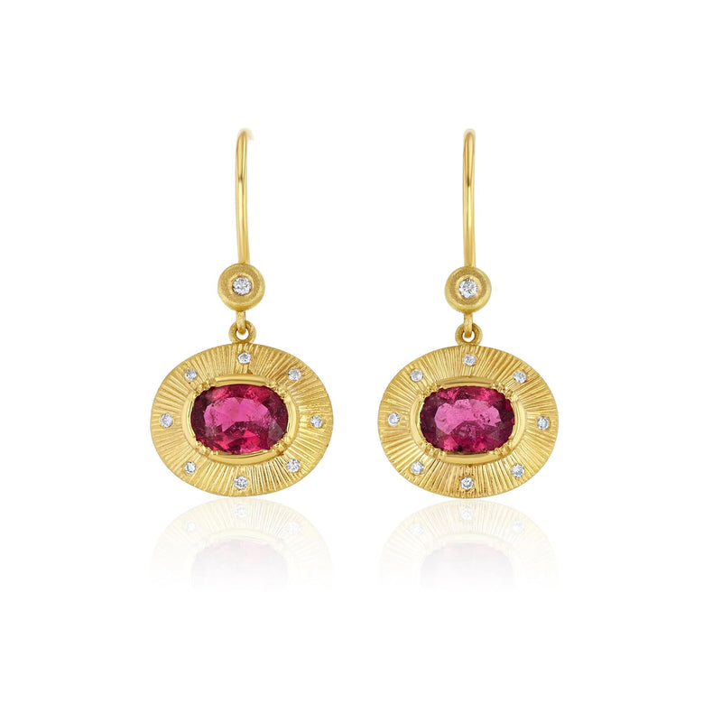 ORBIT ENGRAVED TOURMALINE EARRINGS