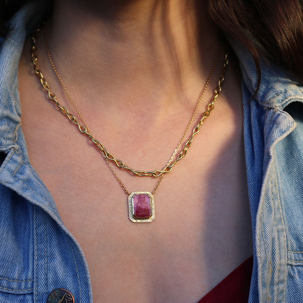 BUDDAH ENGRAVED RUBY NECKLACE