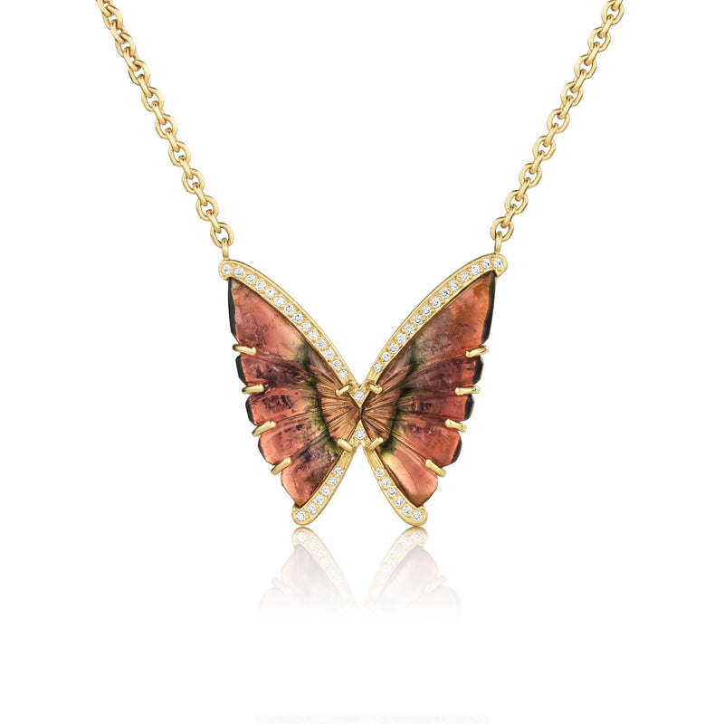 BUTTERFLY TOURMALINE DIAMOND NECKLACE