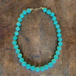 HONED CHRYSOPRASE GLOBE BEAD NECKLACE