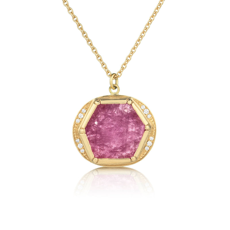 RUBY GEO HALO NECKLACE