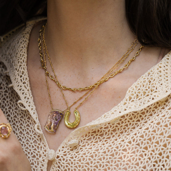 Carved Ametrine Horse Necklace