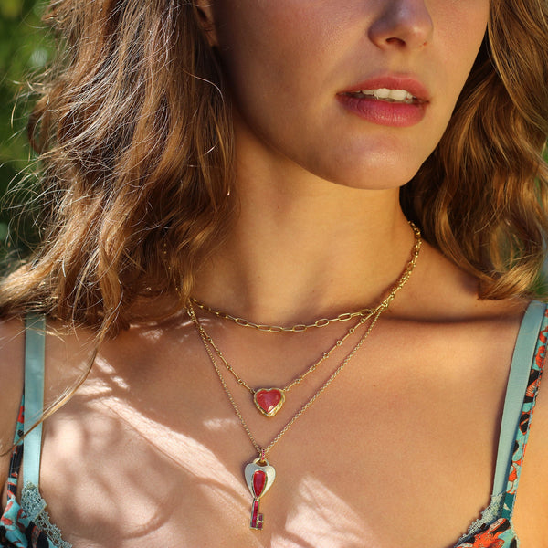 Rhodonite Ruby Key Necklace