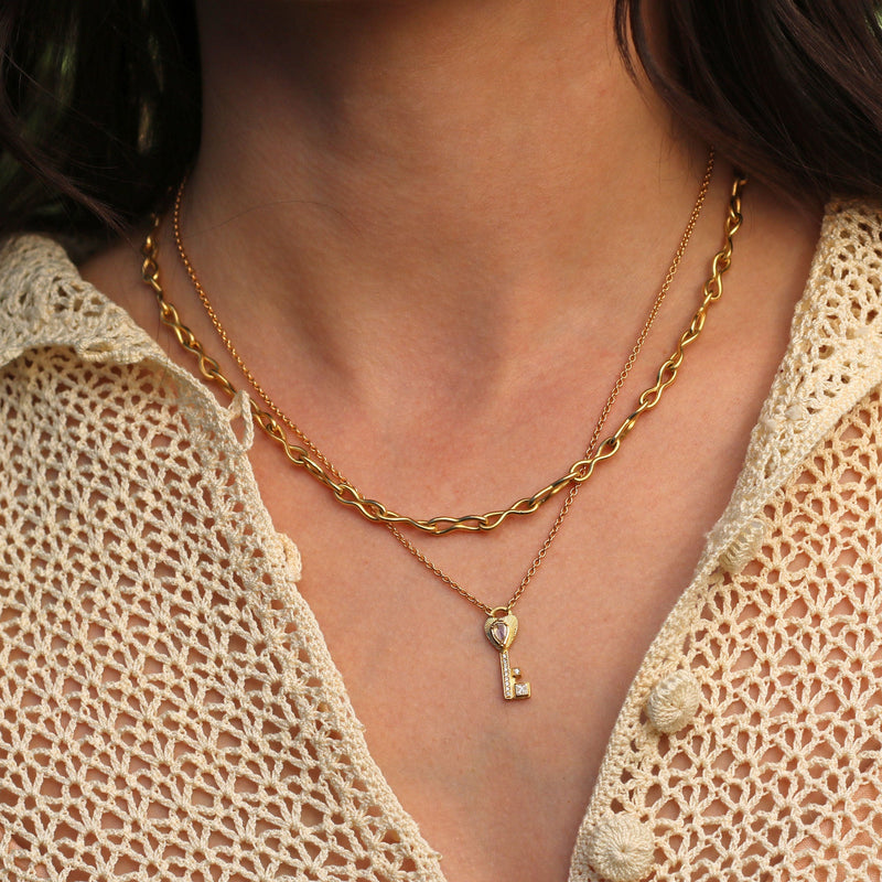 DIAMOND KEY NECKLACE