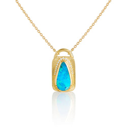 OPAL DIAMOND LOCK NECKLACE