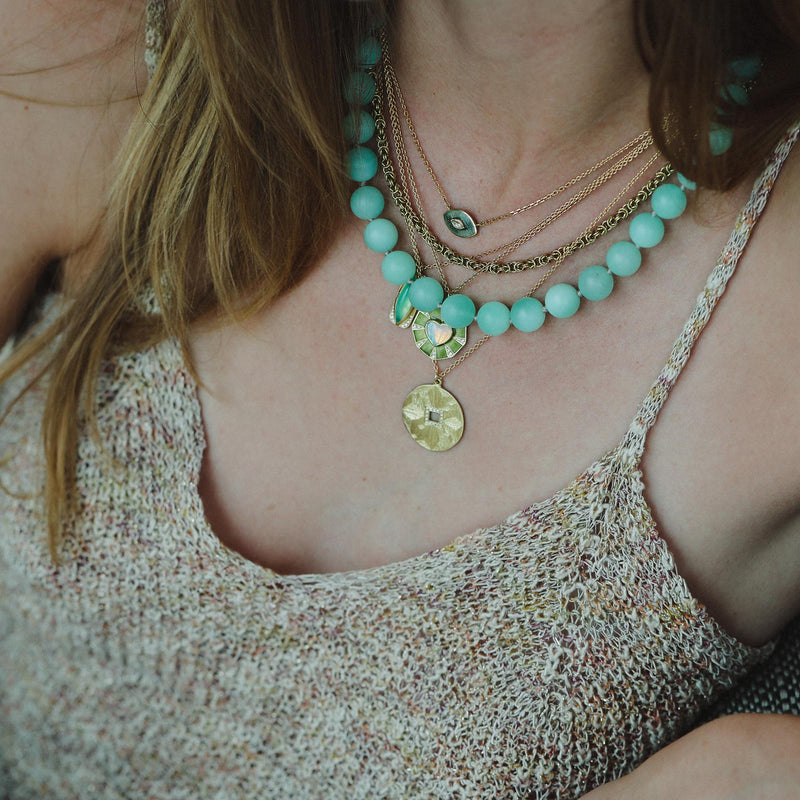 HONED CHRYSOPRASE GLOBE BEAD NECKLACE