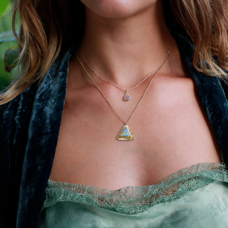 Pyramid Starlight Opal Necklace