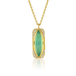 PERUVIAN OPAL SHIELD TEARDROP NECKLACE