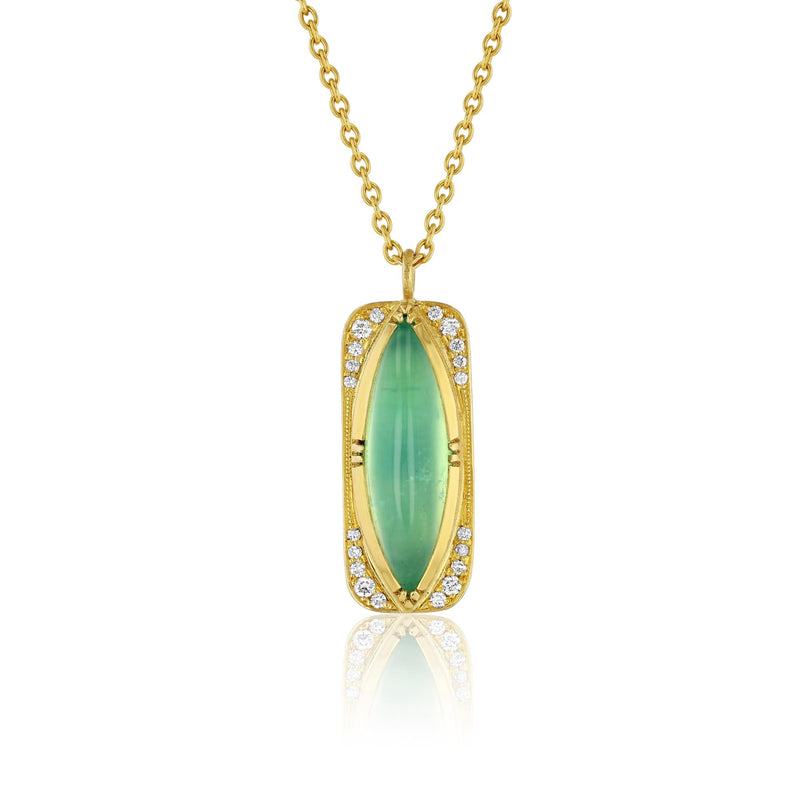 PERUVIAN OPAL SHIELD TEARDROP NECKLACE