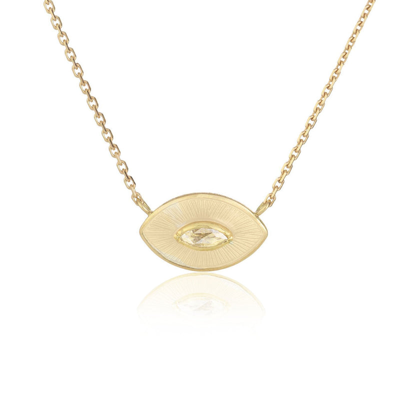 Talisman Cream Enamel Diamond Necklace