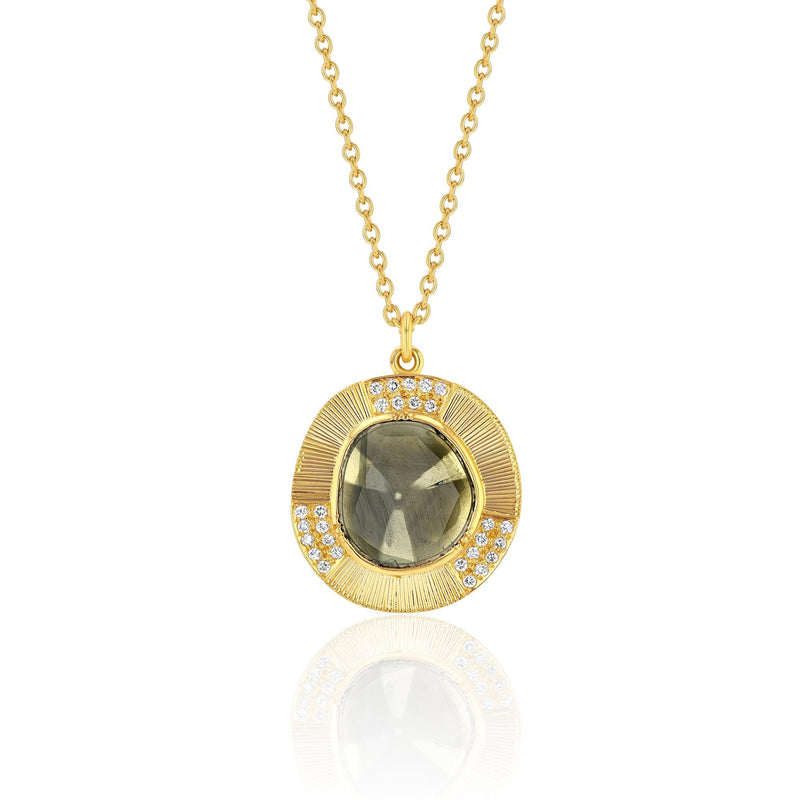 TALISMAN SHIELD DIAMOND SLICE NECKLACE