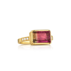 BAUHAUS TOURMALINE DIAMOND BAND RING