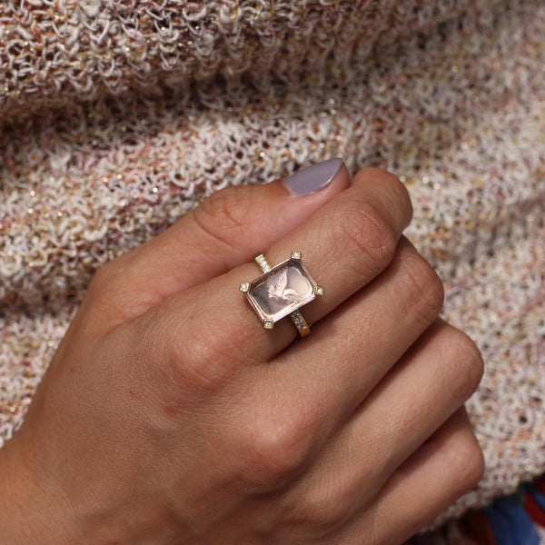 AMETHYST BIRD RING