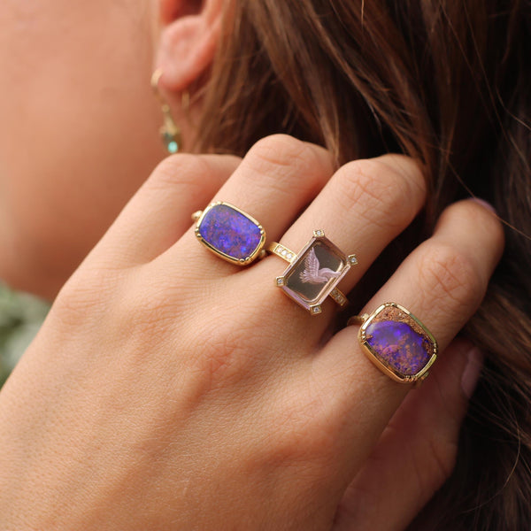 BOULDER OPAL ELLIPSE RING