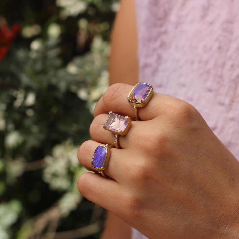 AMETHYST BIRD RING