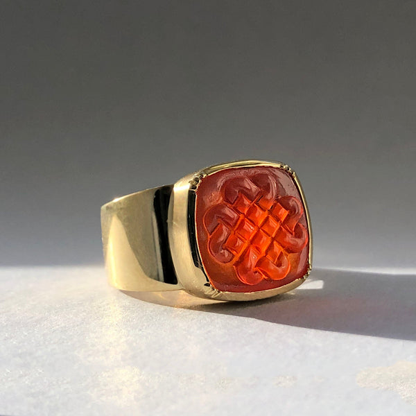 CARNELIAN CREST RING