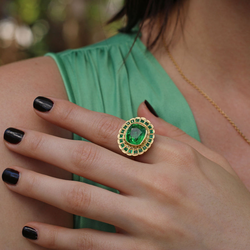 TSAVORITE EMERALD IMPERIAL RING