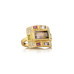 MONDRIAN TOURMALINE SAPPHIRE DIAMOND RING