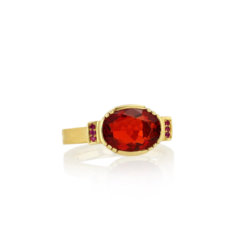 FIRE OPAL RUBY ORBIT RING