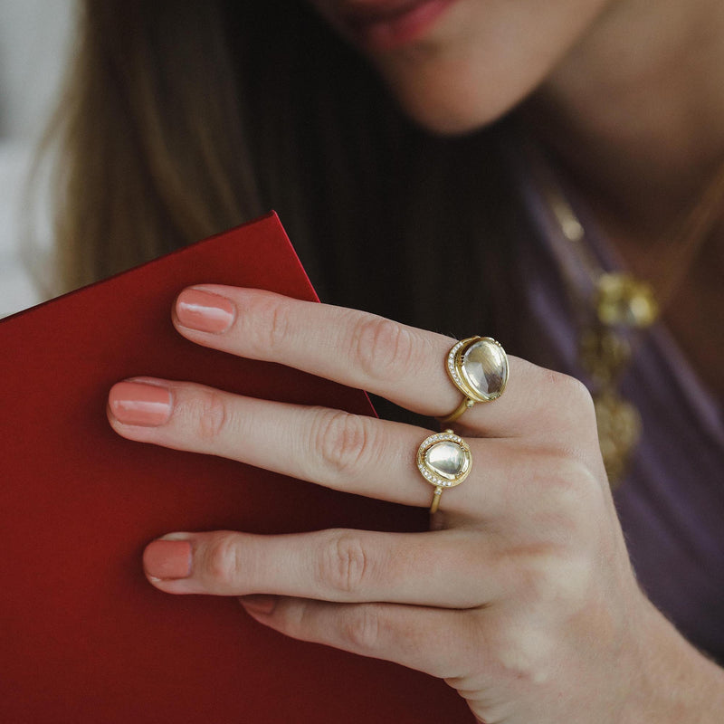 Moonstone Orbit Halo Ring