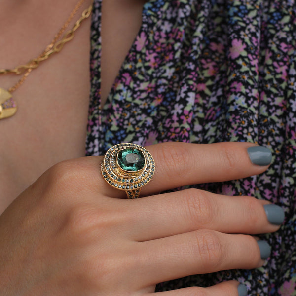 UTOPIA SPIRAL TOURMALINE SPINEL RING